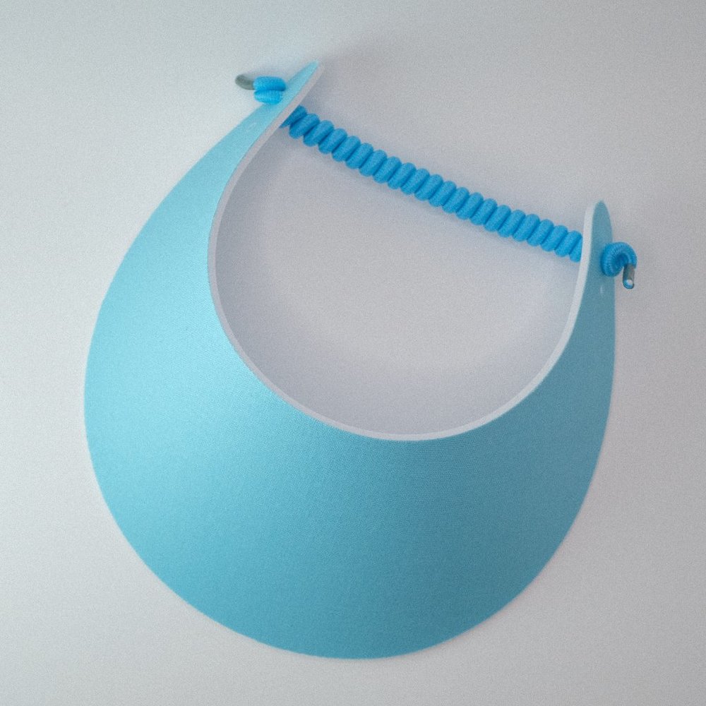 Women Sun Visor Hat, No Headache Foam, Light Blue, Pool, Golf, Trip